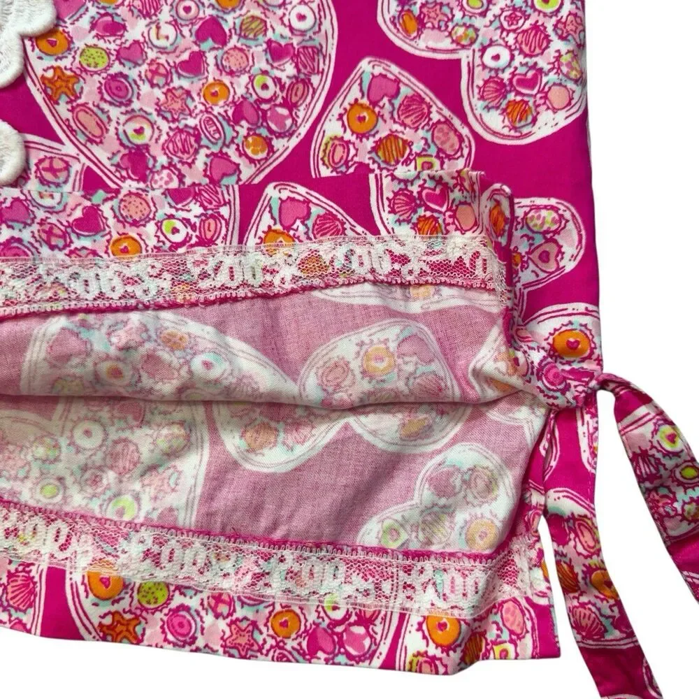 Lilly Pulitzer Girls Sugar Rushin Valentine's Heart Shift Dress Size 10 Lace - Picture 4 of 8